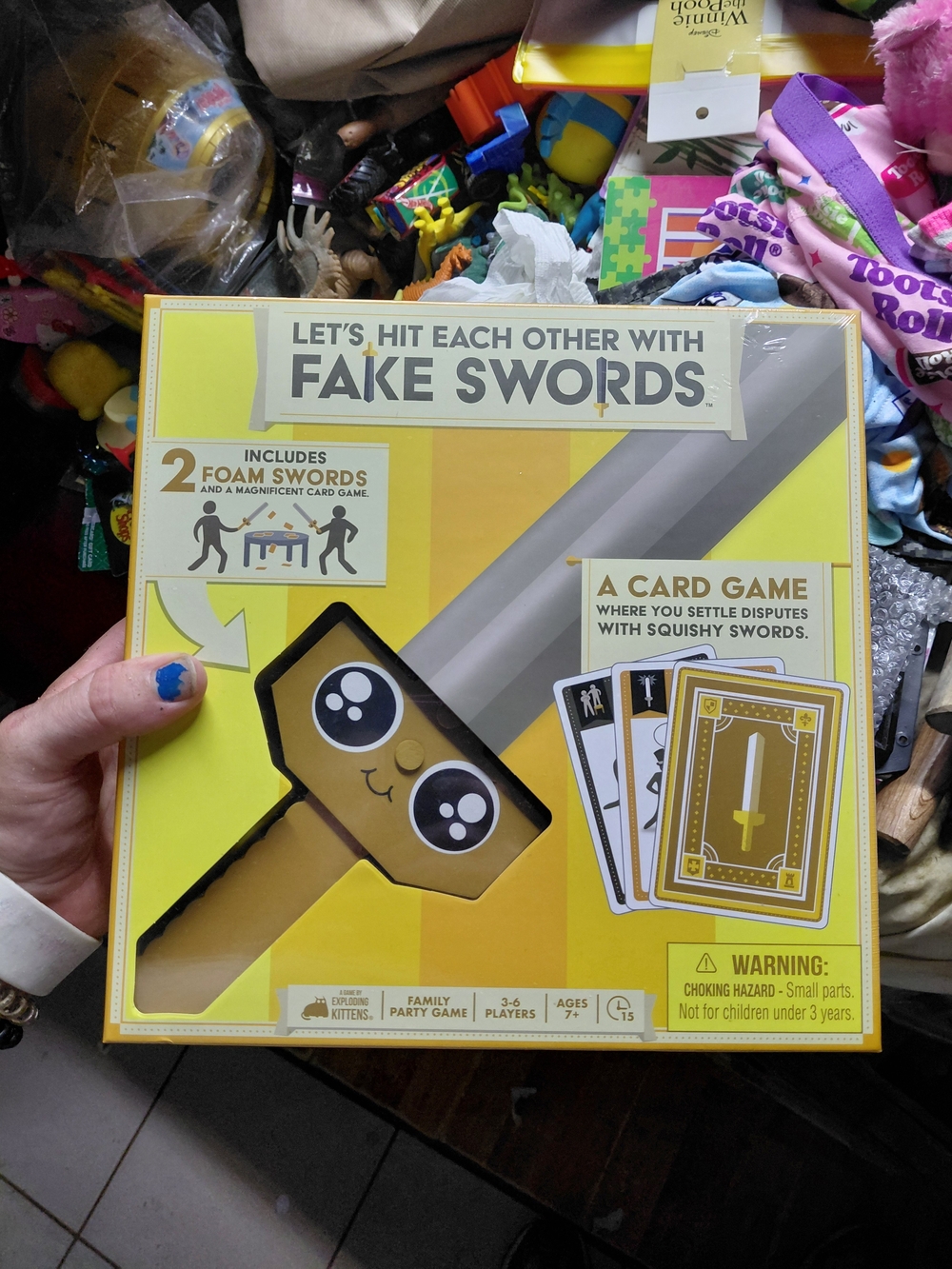 region features the party card game Let's Hit Each Other with Fake Swords by Exp